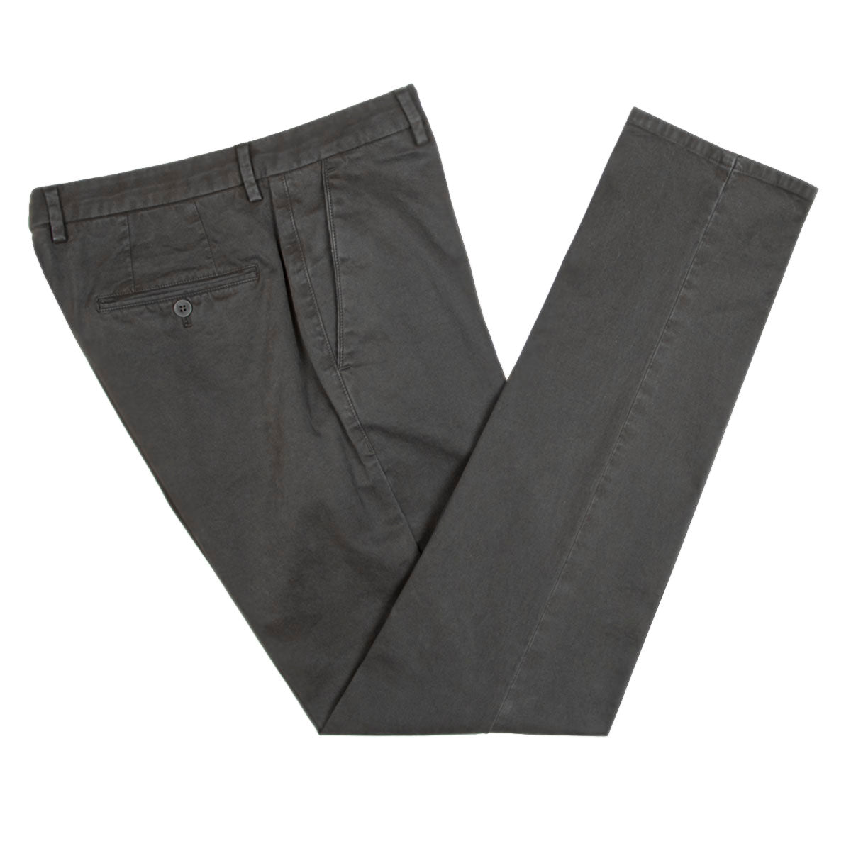 Charcoal Stretch Cotton Twill Chinos  Robert Old   