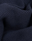 Navy Rain Wool Zip Neck Sweater  Robert Old   