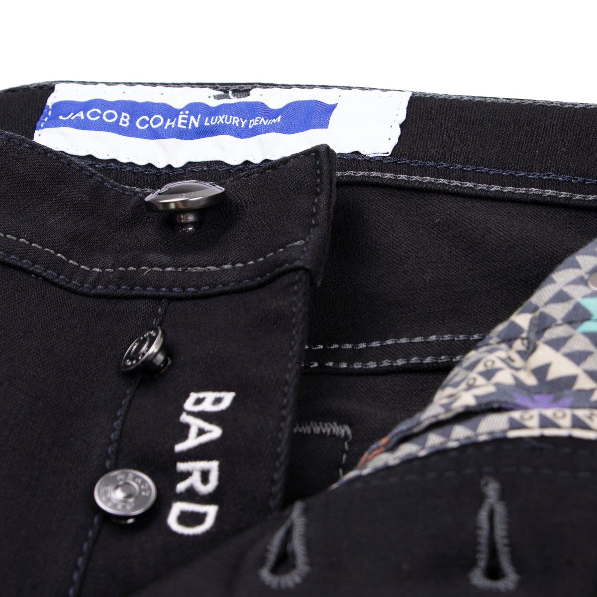 Black Denim 'Bard' Stretch Slim Fit Jeans  Jacob Cohen   