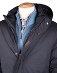 Dark Blue ‘Vermont’ Padded Duster Coat  Moorer   