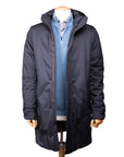 Dark Blue ‘Vermont’ Padded Duster Coat  Moorer   