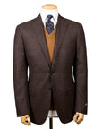 Brown Mélange Super 110’s Wool Jacket  Robert Old   