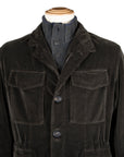 Green Italian Cotton Velvet Field Jacket  Robert Old   