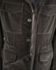 Green Italian Cotton Velvet Field Jacket  Robert Old   