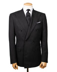 Charcoal Wool Flannel Double-Breasted Suit  Robert Old   