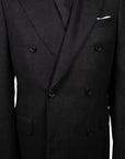 Charcoal Wool Flannel Double-Breasted Suit  Robert Old   