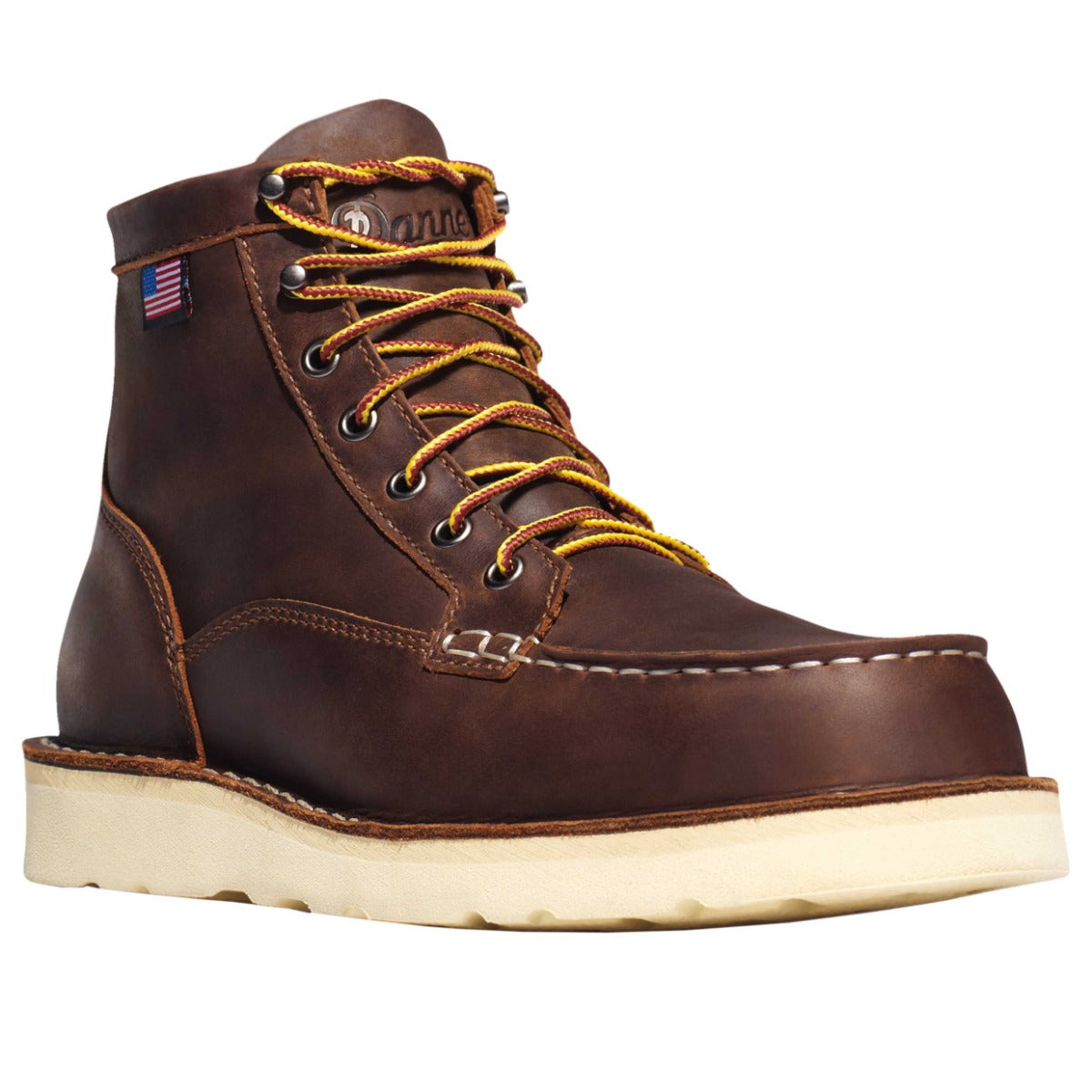 Brown Leather ‘Bull Run Moc Toe’ Lace-Up Boots Boot Danner   