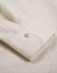 Cream Herringbone Pure Cotton Italian Long Sleeve Shirt  Robert Old   