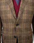 Brown Glenesk Check Wool & Cashmere Jacket  Robert Old   