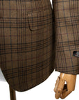 Brown Glenesk Check Wool & Cashmere Jacket  Robert Old   