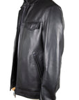 Classic Black Italian Leather Jacket  Robert Old   