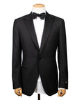 Black Pin Dot Drago Wool Tuxedo Suit  Robert Old   