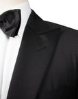 Black Pin Dot Drago Wool Tuxedo Suit  Robert Old   