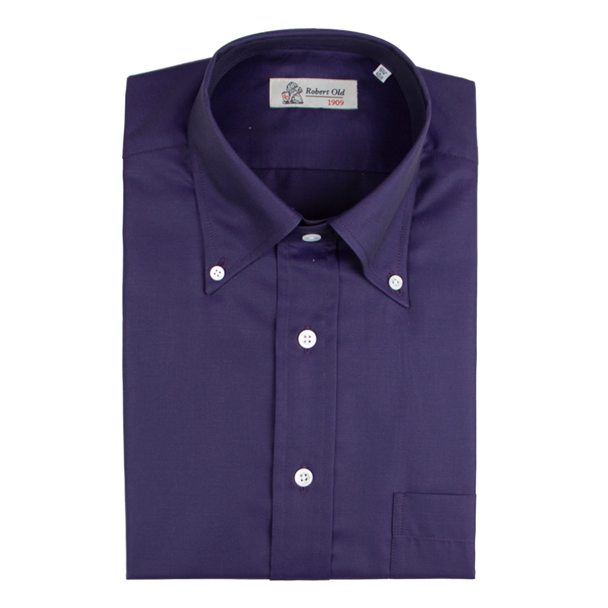 Purple Cotton Twill Long Sleeve Shirt  Robert Old   