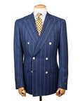 Navy & White Pinstripe Double-Breasted Suit SUITS Robert Old