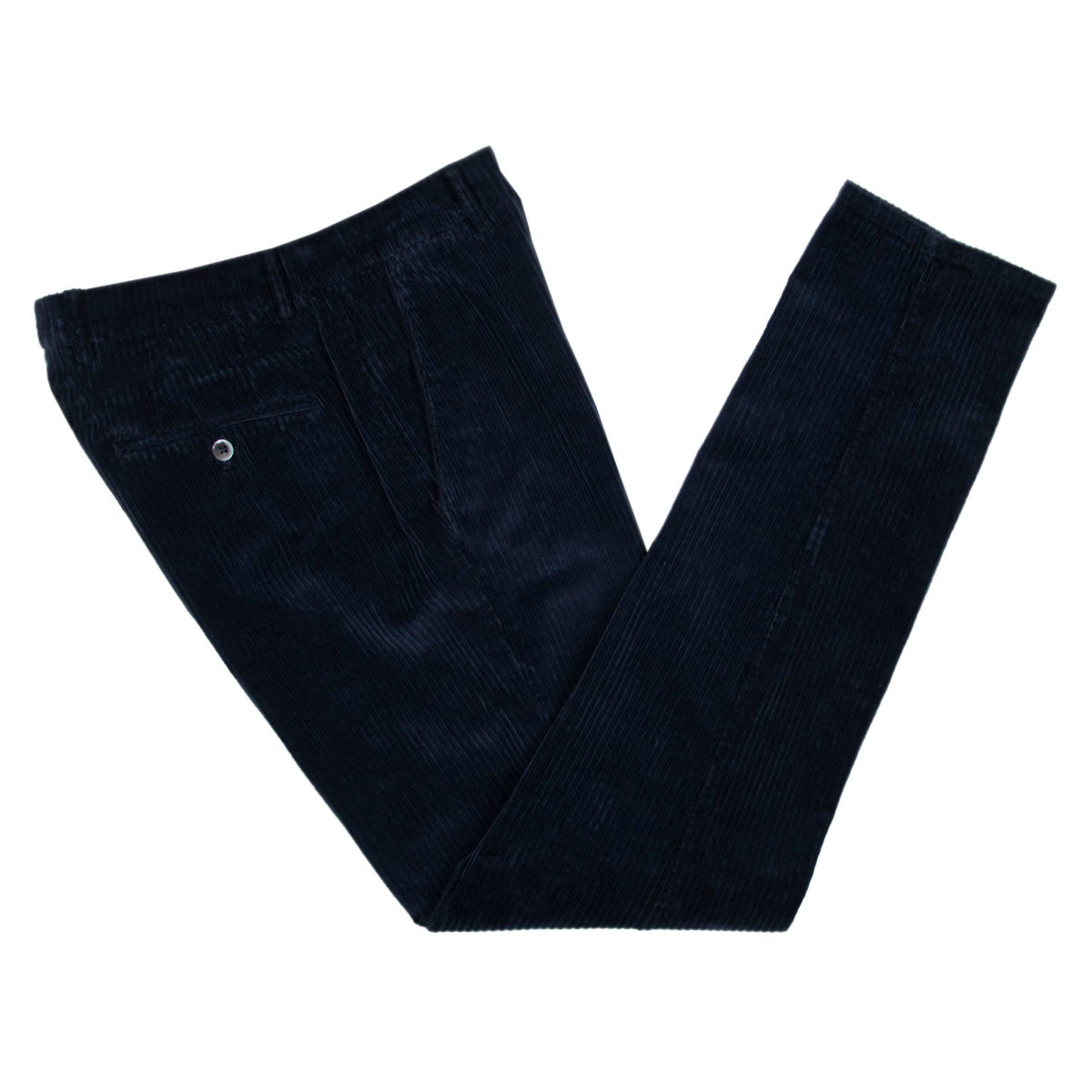 Midnight Navy Stretch Cotton Corduroy Trousers  Robert Old   