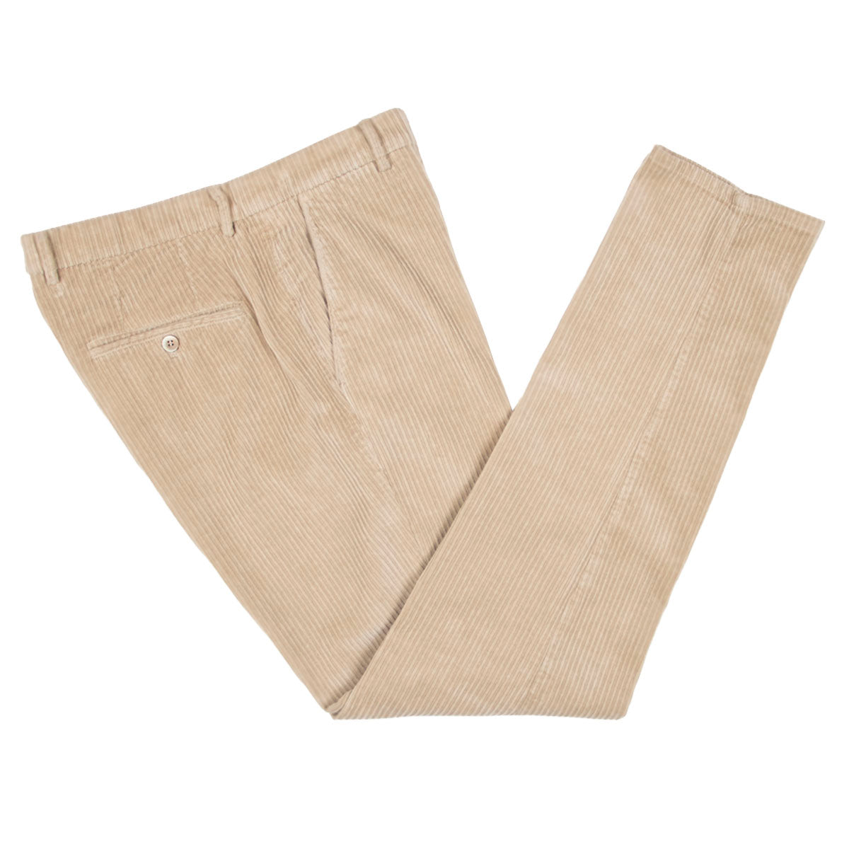 Sand Beige Stretch Cotton Corduroy Trousers  Robert Old   