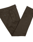 Brown Stretch Cotton Twill Chinos  Robert Old   