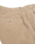 Sand Beige Stretch Cotton Corduroy Trousers CASUAL TROUSERS Robert Old