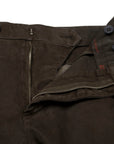 Brown Stretch Cotton Twill Chinos  Robert Old   