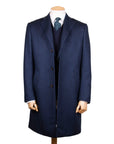 Blue Chevron Virgin Wool, Cashmere, & Silk Slim Tailored Overcoat OVERCOATS Robert Old