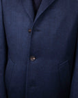 Blue Chevron Virgin Wool, Cashmere, & Silk Slim Tailored Overcoat OVERCOATS Robert Old