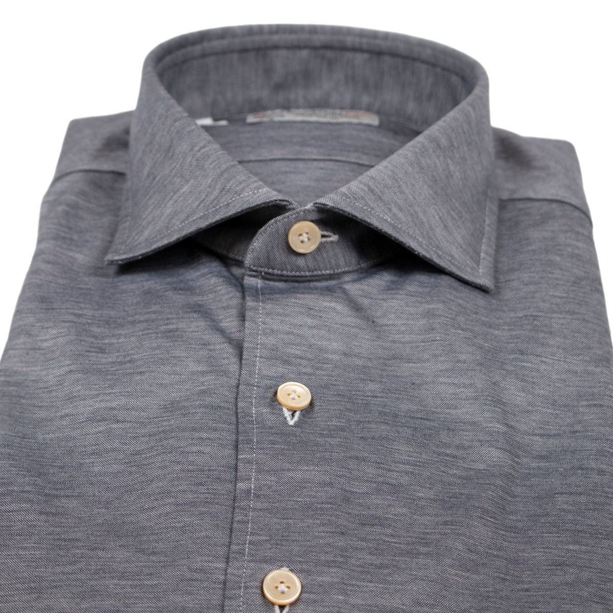 Navy Pure Cotton Jersey Italian Long Sleeve Shirt  Gherardi   