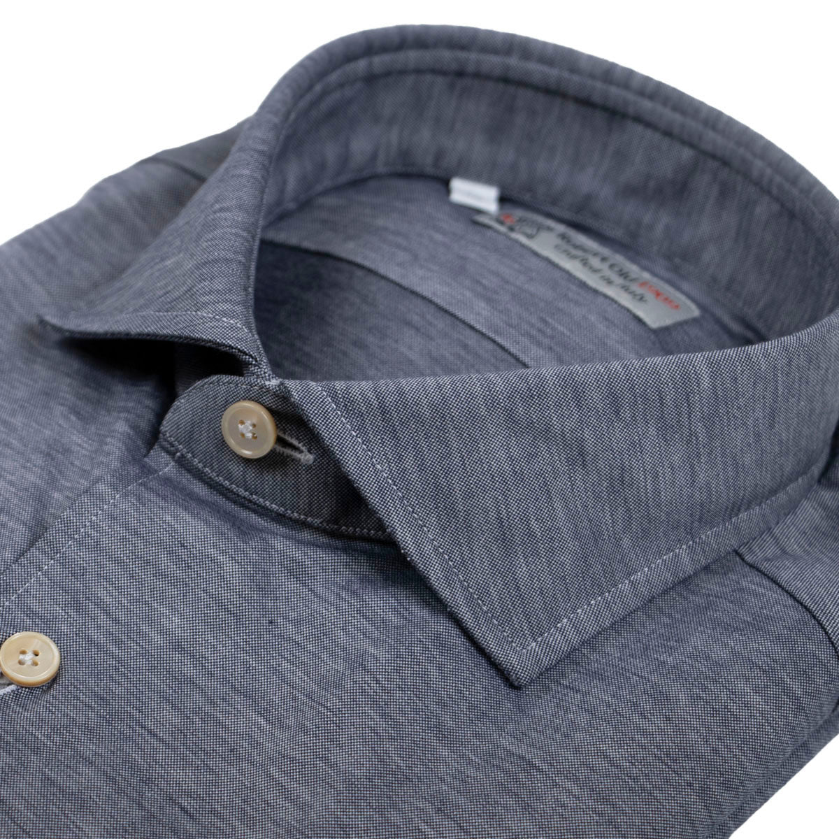 Navy Pure Cotton Jersey Italian Long Sleeve Shirt  Robert Old   