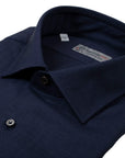 Navy Pure Merino Wool Italian Long Sleeve Shirt L/S SHIRTS Robert Old