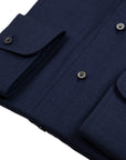 Navy Pure Merino Wool Italian Long Sleeve Shirt L/S SHIRTS Robert Old