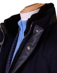 Navy Loro Piana Rain System 100% Cashmere Padded Coat OVERCOATS Robert Old