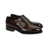 Polished Oxblood Leather Double Buckle Shoe SHOES Santoni