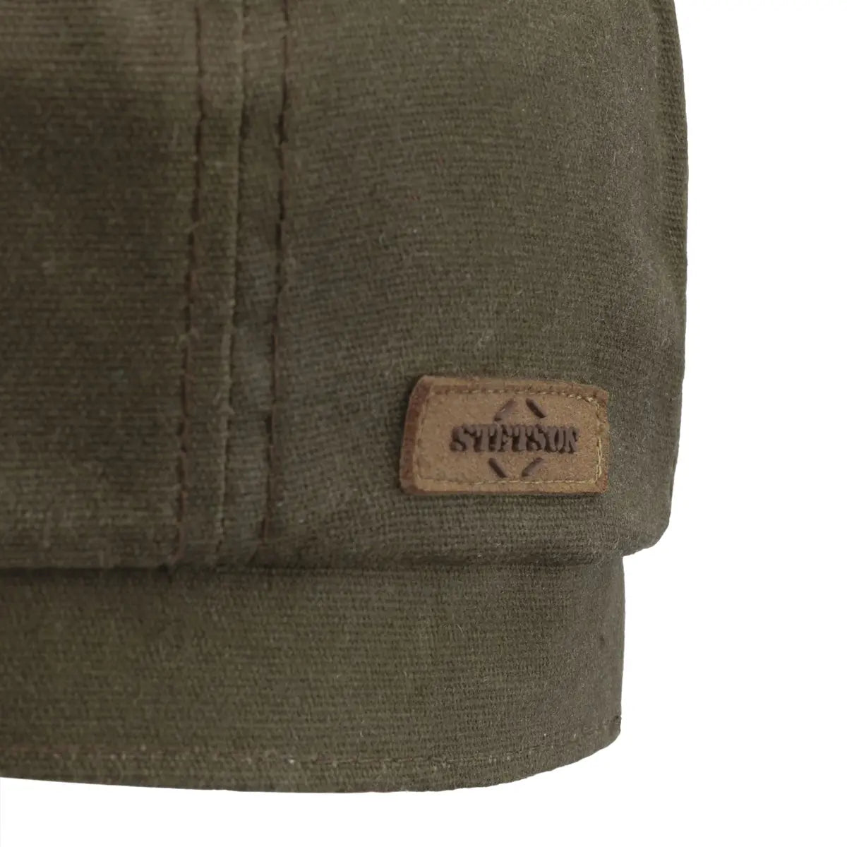 Olive Hatteras Wax Flat Cap with Ear Flaps  Stetson   