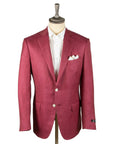 Raspberry Wool, Silk, & Linen Herringbone Jacket  Robert Old   