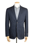 Navy Denim Unlined Cotton Stretch Blazer  Robert Old   