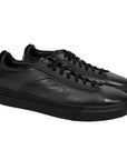 Polished Black Leather Sneaker  Santoni   