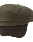 Olive Hatteras Wax Flat Cap with Ear Flaps  Stetson   