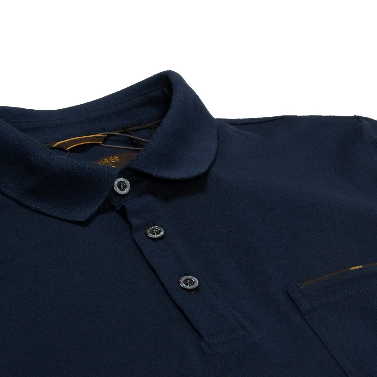 Navy 'Peschici’ 100% Cotton Polo Shirt  Moorer   
