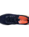 Navy Suede & Leather Sneaker  Santoni   