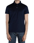 Navy ‘Pachino’ Cotton Jersey Polo Shirt  Moorer   