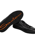 Polished Black Leather Sneaker  Santoni   