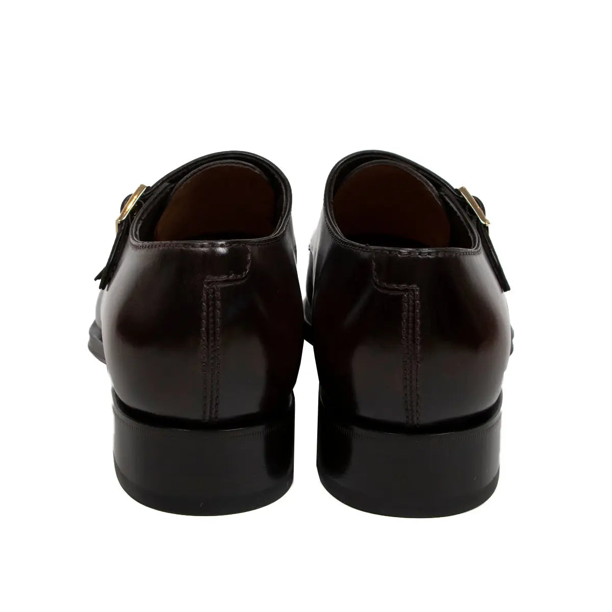 Polished Oxblood Leather Double Buckle Shoe  Santoni   