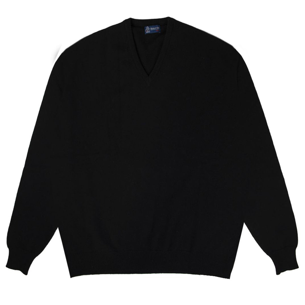 Black Tobermorey 4ply V-Neck Cashmere Sweater  Robert Old   