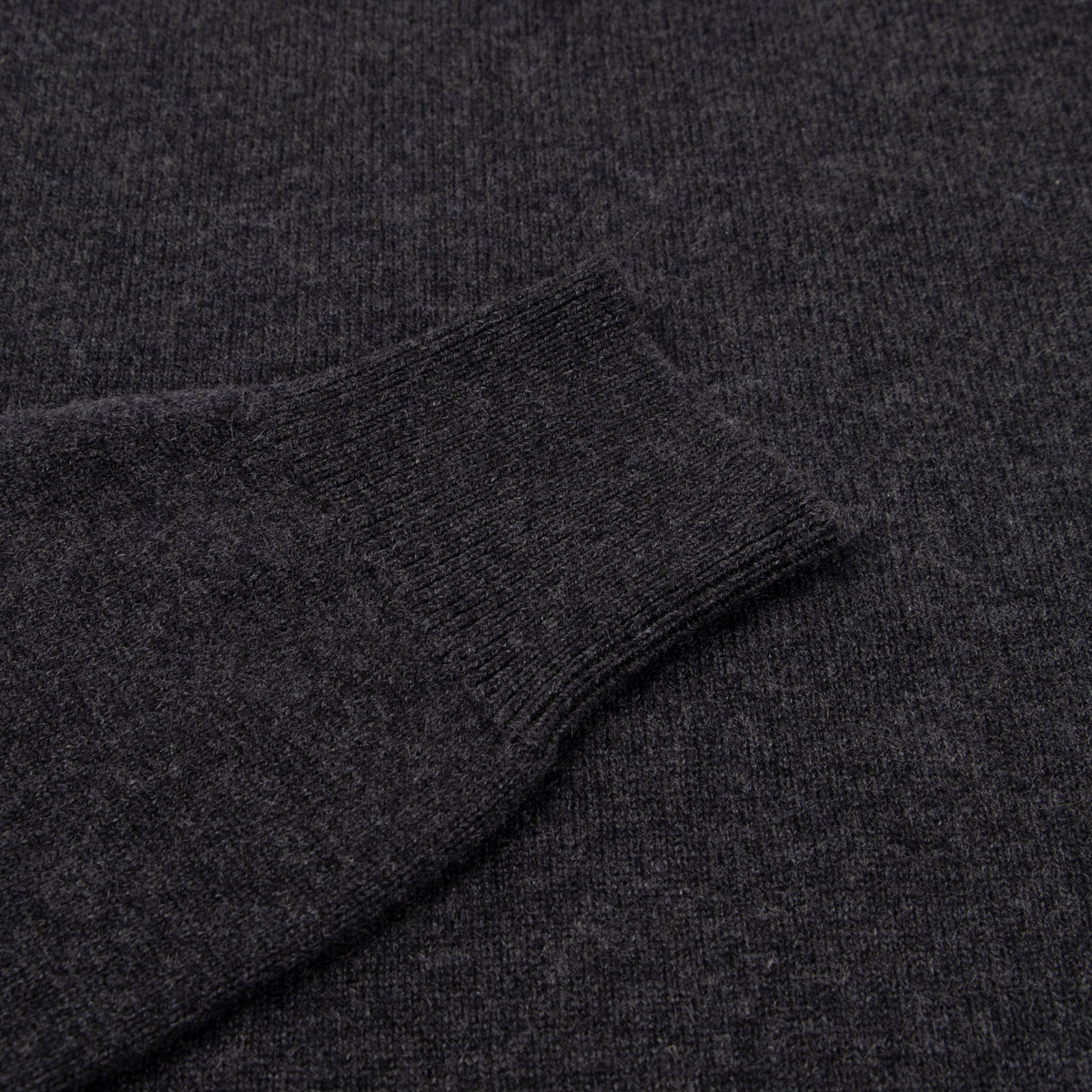 Charcoal Tobermorey 4ply V-Neck Cashmere Sweater  Robert Old   