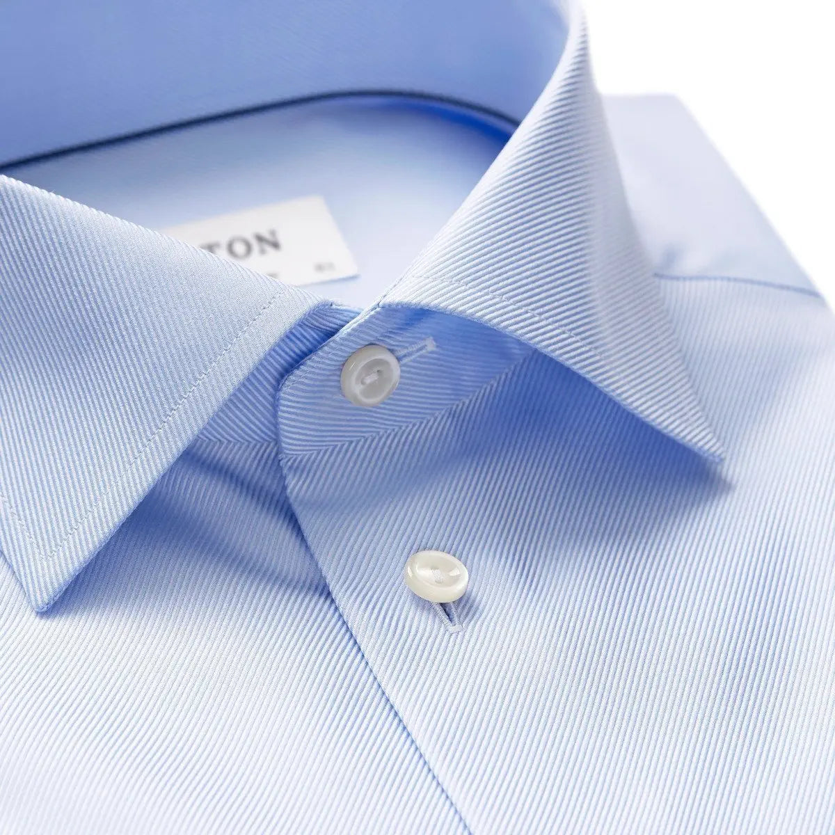 Light Blue Textured Twill Contemporary Fit Shirt  Eton   