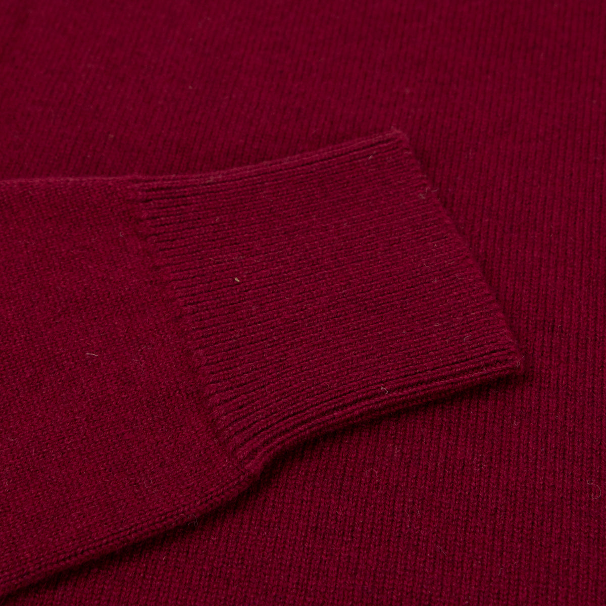 Claret Red Tiree 4ply Crew Neck Cashmere Sweater  Robert Old   