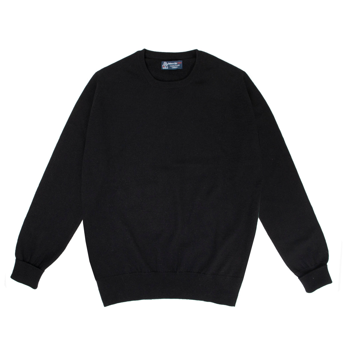 Black Highclere Cashmere Crew Neck Sweater  Robert Old   