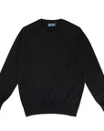 Black Highclere Cashmere Crew Neck Sweater  Robert Old   