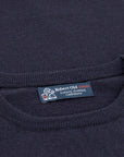 Dark Navy Highclere Cashmere Crew Neck Sweater  Robert Old   