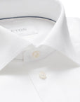 White Textured Twill Contemporary Fit Shirt  Eton   